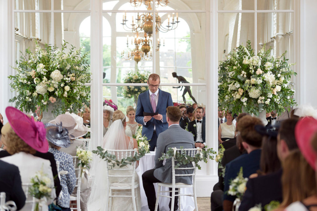 Wedding ceremony at Holland Park Orangery