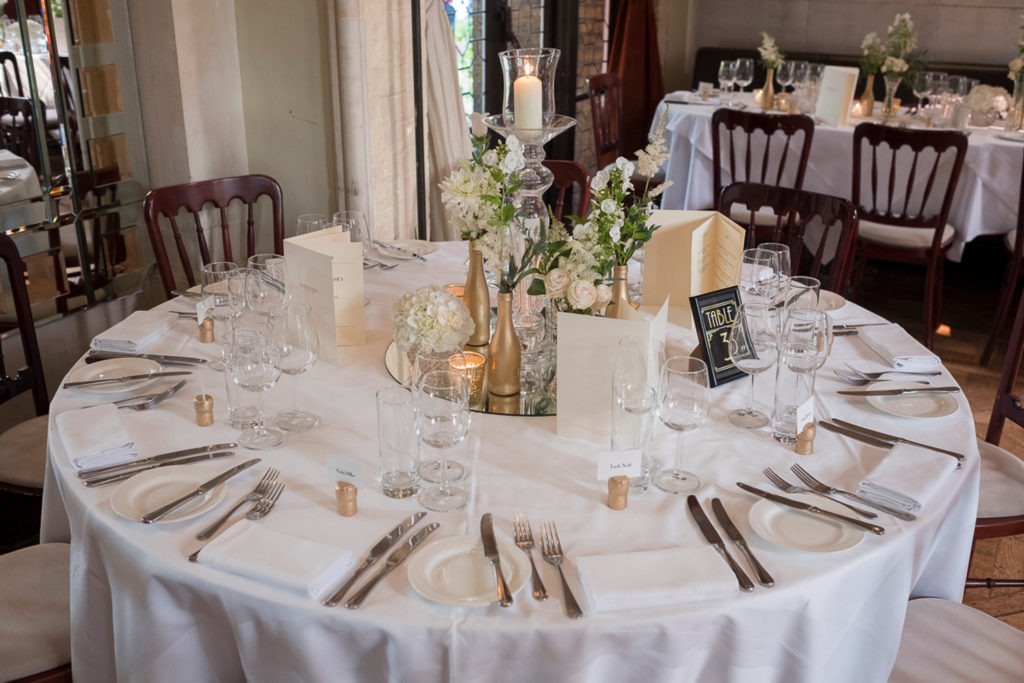 Art Deco styled wedding reception table