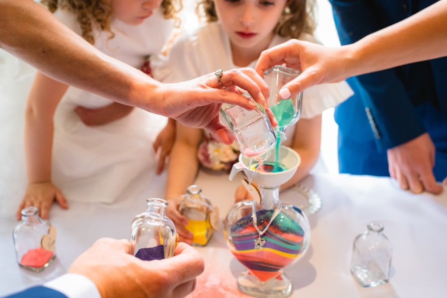 Sand ceremony with children