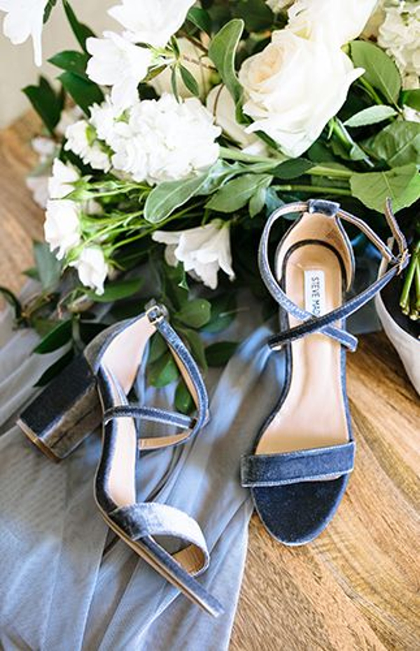 blue velvet bridal shoes