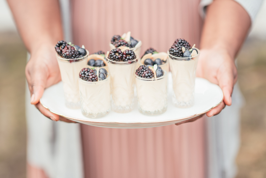 Tray with dessert selection