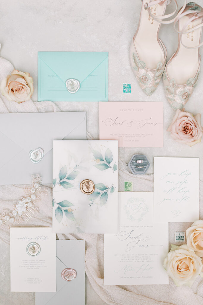 Wedding stationery with calligraphy