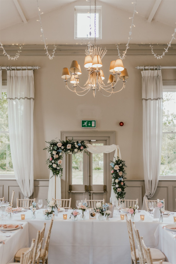 Wedding head table Morden Hall wedding