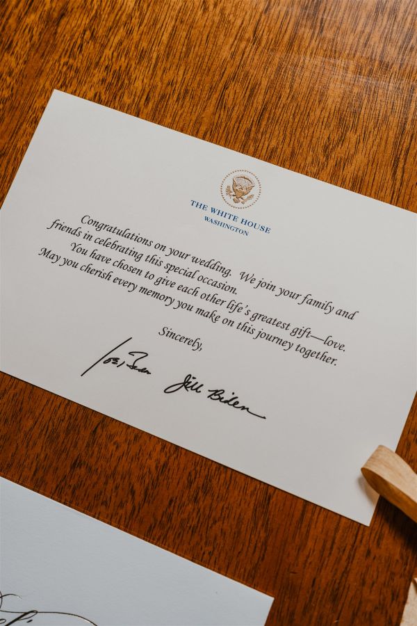 Letter from Joe Biden White House London wedding