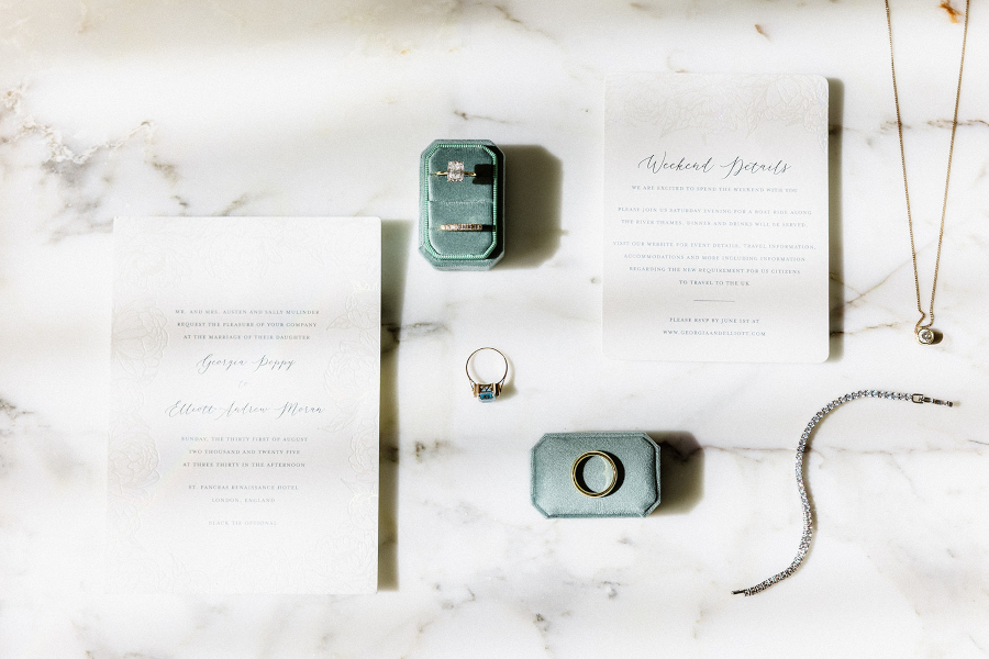 Sage green wedding flat lay