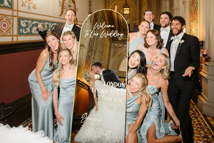 Bridal party and mirror St Pancras London Hotel